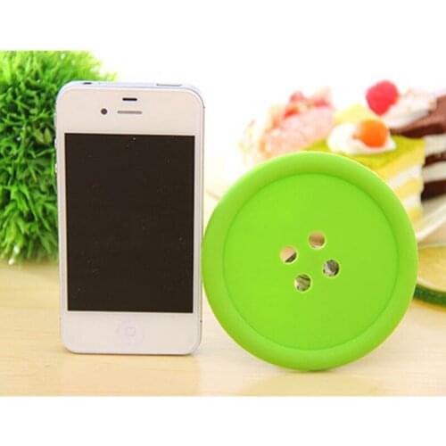 Silicone Table Placemats Button Shape Round Colorful And Creative Mug Coaster Heat Resistant Cup Mats Non-slip Insulation Pad