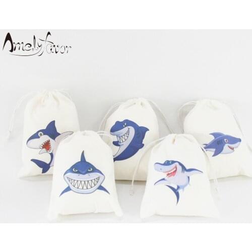 Shark Birthday Party Favor Bags Candy Bags Marine Animals Theme Gifts Bags Sea Animals Kids Birthday Favor Bags Party Supplies
