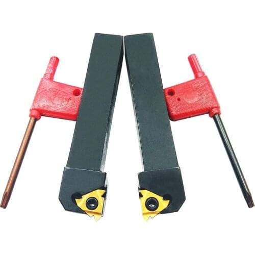 5/8" 2pcs Lathe Carbide Indexable Threading Turning Tool Holder SER L1616H16 16ERIR AG60 BP010 Indexable Carbide Turning Insert
