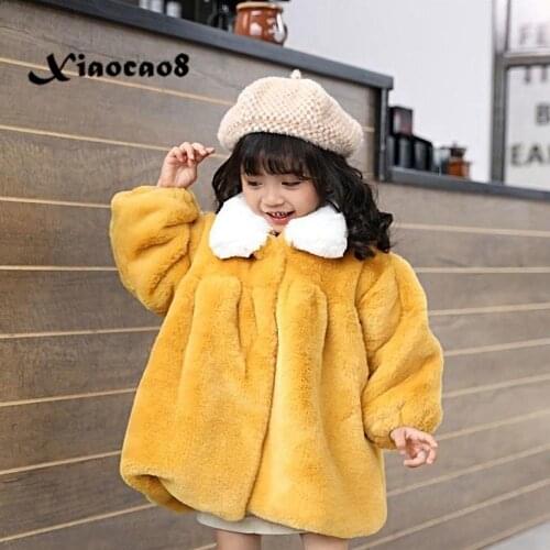 High Quality Childrens Winter Parka Kids Faux Fur Thick Velvet Warm Coat Jacket Toddler Baby Girl Outerwear Cothes 6 8 10 12