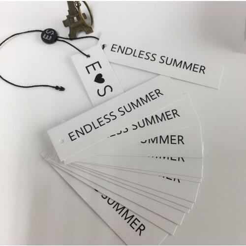 Factory custom printing paper garment apparel string eyelets hang tags