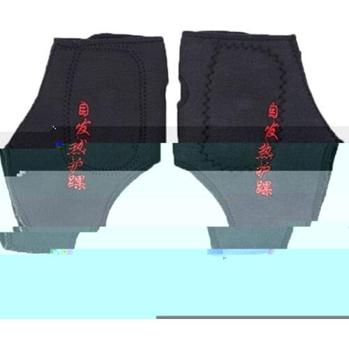 1 Pair Black Tourmaline Self-heating Ankle Brace Adjustable Magnetic Foot Guard Straps Pain Compression Relief Therapy Supp M4G3
