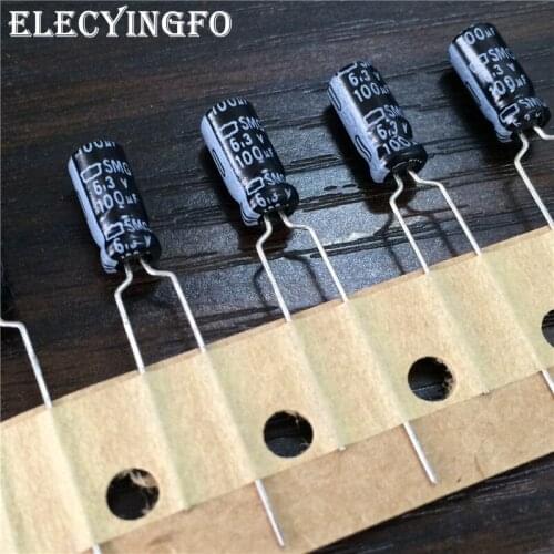 10pcs 100uF 6.3V100UF NIPPON NCC SMG Series 5x11mm 6.3V100uF Aluminum Electrolytic Capacitor