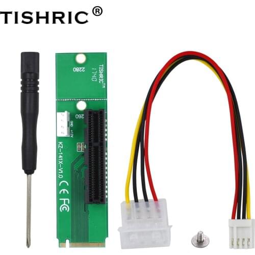 10pcs TISHRIC NGFF M2 M.2 to PCI-E 4x 1x Slot PCIE Riser Card PCI E Adapter Multiplier For BTC Miner Mining Machine