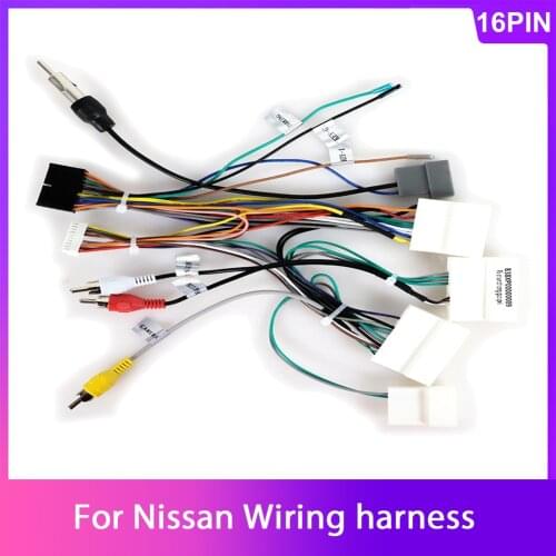 16 PIN ISO Cable for Car Audio Radio Player Android Power Calbe Adapter For Nissan Media Wiring Harness plug and play