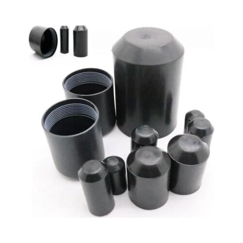 2/5/10/20pcs black Diameter 10 ~ 65mm Heat Shrink End Seal Cap PE Insulated Wrap Wire Protect Cover Bottom Cable Sleeve