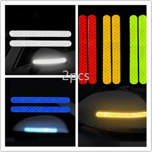 2PCS Car Stickers Rearview Mirror Reflective Strip Anti-collision Warning Stickers Exterior Reflex Tape Reflective Strip