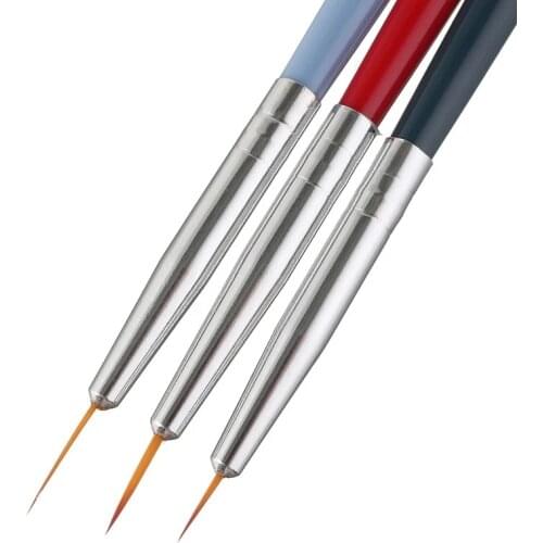 3 Pcs Nylon Painting Brushes Wood Handle Paint Brush Different Size Hook Line Pen For Watercolor Oil Acrylic Painting Art Tools