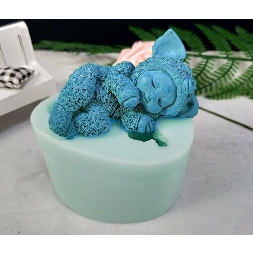 PRZY 3D Pajamas Baby Soap Molds Angel Mold Silicone Gypsum Chocolate Candle Candy Child Mold Cake Tools Clay Resin Moulds