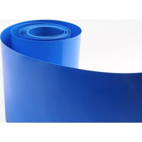 5M 308mm Width 18650 Lithium Battery Film Wrap PVC Heat Shrink Tube Sheath Cover Insulated Cable Sleeve Pack Protection Blue Bla