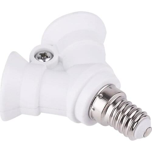 Lamp Adapter LED E14 To 2 E14 Splitter Adapter Converter Lighting Accessories Home & Living AC220-230V White Bulb Holder