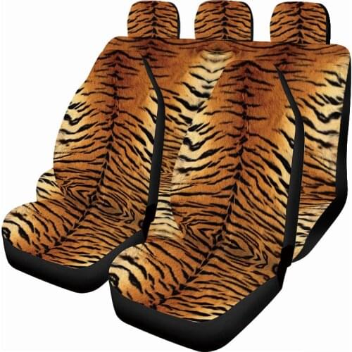 Tiger 3D printing front seat cover 2 pieces, car seat cover, car cushion cover, suitable for most cars, cars, SUVs, vans, airbag