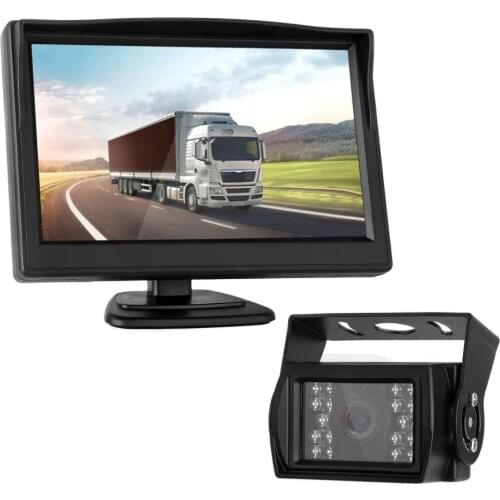 Misayaee 4.3 Inch Colour TFT Car Monitor Supports of 480×272+Reversing Camera System Suitable for RV Camper Car school Bus