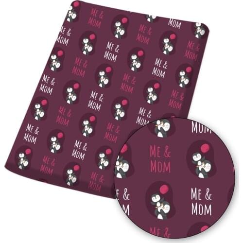 Mothers Day Polyester Cotton Fabric Sewing Fabric Printed Cloth Dress Making Handmade Mask DIY Craft Supplies 45*145cm 1pc