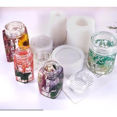 Diy Cuboid Round Column Bottle Storage Box Silicone Mold for Diy Jewelry Making Findings Supplies Accessories
