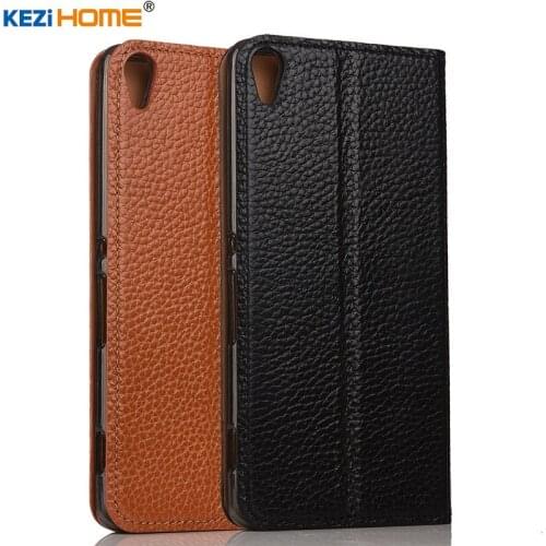 For Sony Xperia XA1 Plus case KEZiHOME Litchi Genuine Leather Flip Stand Leather Cover capa For Sony XA1 Plus 5.5'' Phone cases