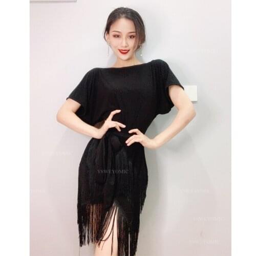 Women Practice Latin Samba Dance Dress Latin Dance Costume Adult Practice Latin Ballroom Dance Dress fringe Latin skirt For Girl