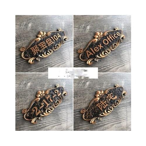 House number European-style door sign, custom-made apartment door number Villa door panels any letter, symbols, house Hotel