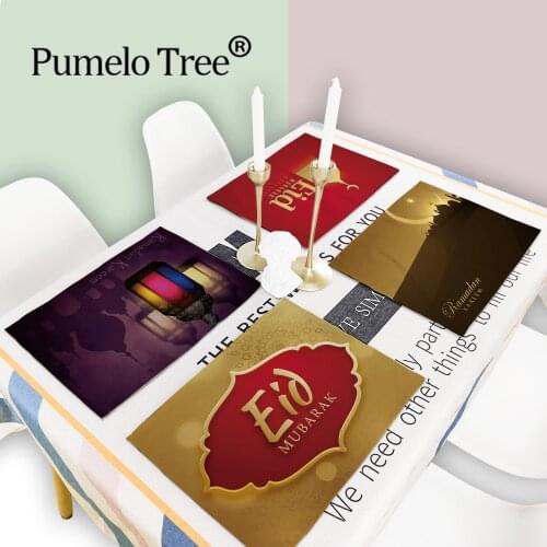 Eid Mubarak Decor Ramadan Decoration for Home Table Placemat Party Islam Ramadan Kareem Eid Mubarak Decor Table Mats Napkins