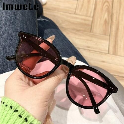 Imwete 2021 Sunglasses Women Men Brand Designer Black Sun Glasses Retro Sunglass Ladies Yellow Goggle Night Vision Driving