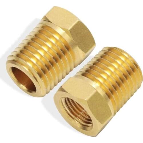 The Brass Hex Pipe Bushing Reducer Fittings 1/4" Male x 1/8" Female NPT