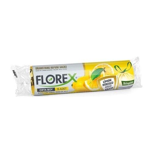 Florex Medium Size Garbage Bag Scented Shirred 55 X60 Cm