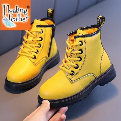 Fashion Yellow Boots For Children Soft Boots Kids Warm Plush Winter Shoes Boys Girls Toddlers Boots Plus Size Chaussures