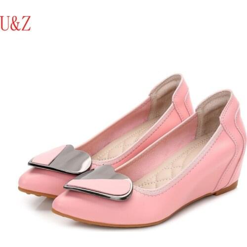 2020 New women pumps with Love buckle Fashion height-increased Ladys wedges shoes Fashion womens mid heels Evening shoes