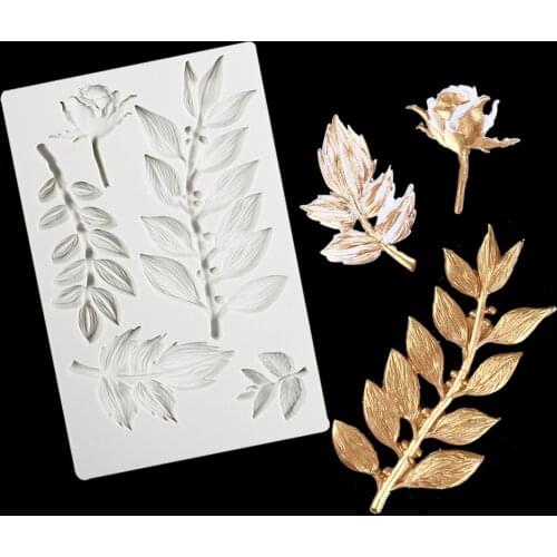 New Leaf Cake Lace Decoration Mold Sugar Flower Chocolate Silicone Mold DIY Baking Fondant Tool K307