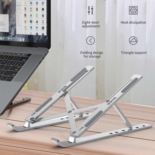 Adjustable Foldable Laptop Stand Holder For Macbook Pro Notebook Portable Aluminum Desk Table Base Bracket