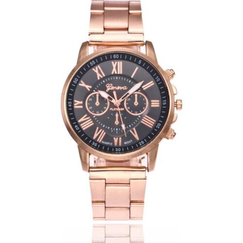 Rose Gold Watch Luxury Women Watches Classic Roman Numerals Clock Ladies Dress Quartz Wristwatch Relogio Masculino Reloj Mujer