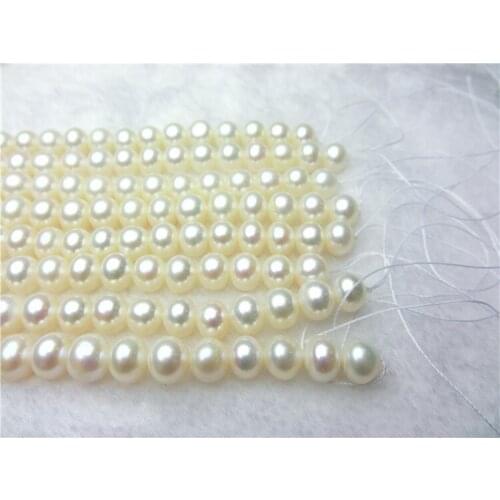 Best-selling 8-9mm White Flawless Abacus Freshwater Shell Pearl Loose Beads jewelry Stone 39-40cm Wholesale Price