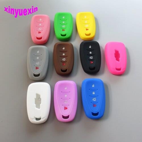 Xinyuexin Silicone Car Key Cover FOB Case For Chevrolet Cruze 2016 Malibu XL Camaro Smart Remote Key Case Car Styling 50PCS/lots