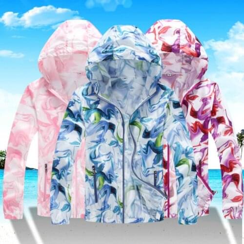 One Piece Ultrathin Gradient Print Running Jackets For unisex Thin Skin Sports Jacket Hooded Cardigan Quick Dry Sun Protection