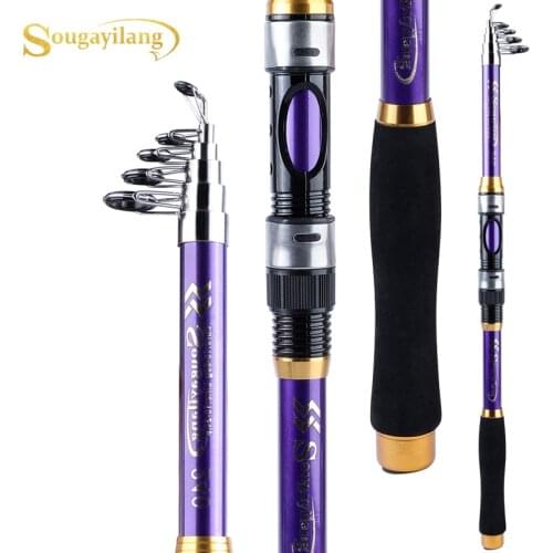 Sougayilang New 1.8M-3.3M Portable Telescopic Carp Fishing Rod Hard FRP Carbon Fiber Fishing Rod Sea Rod 8kg