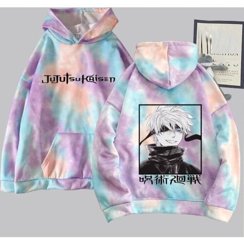 Jujutsu Kaisen Satoru Gojo Anime Hoodie Japanese Anime Long Sleeves Loose Sweatshirt Unisex Gradient Color
