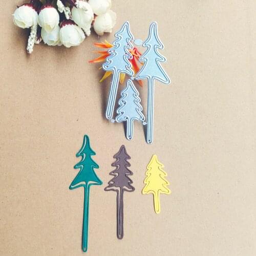 Three Christmas Tree Decoration Card Metal cutting tool Mould DIY clipping Paper Photo process template Mould