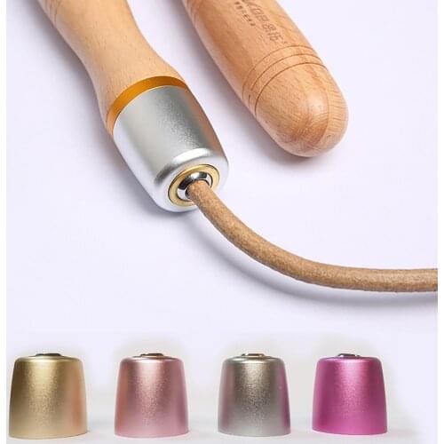 Universal Metal Bearing Adjustable Wooden Handle Adult Faux Leather Jump Rope Fitness Equipment Accessories