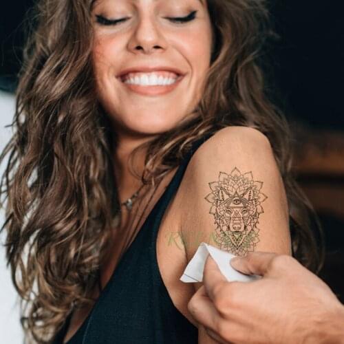 Waterproof Temporary Tattoo Sticker Triangle eye wolf lotus Fake Tatto Flash Tatoo Tatouage arm foot For Men Women Girl