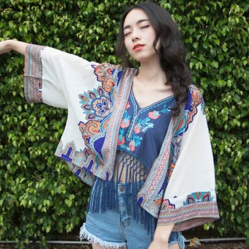 Tribal print blouses japanese traditional kimonos tops new arrival japanese kimono traditional summer style kimonos ladies AA652