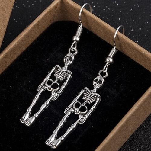 Halloween Vintage Skeleton Skull Dangle Earrings For Women Jewelry Party Gifts Aretes De Mujer Modernos