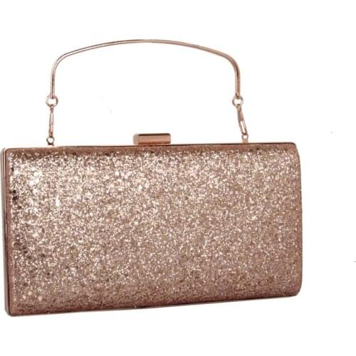 Women Clutch leatherette All Seasons Wedding Event/Party Formal Minaudiere Sequined MiniSpot Snap Silver Gold