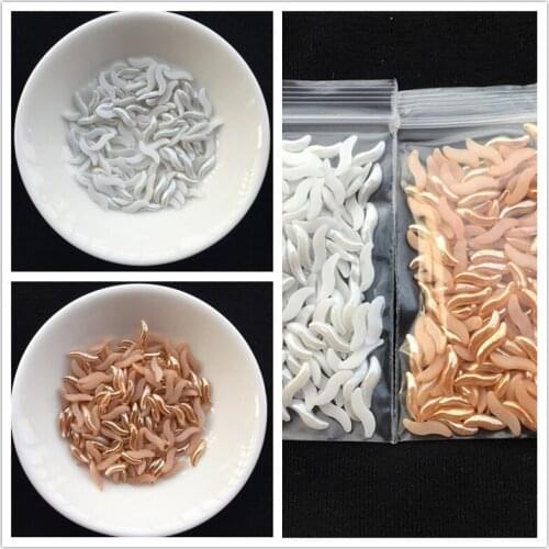 10g/Pag 2*9mm White/Golden Color S-Shape Flatback Ceramic Hotfix Rhinestone Polymer Clay Hot Fix Strass Diamond Stones Iron-On