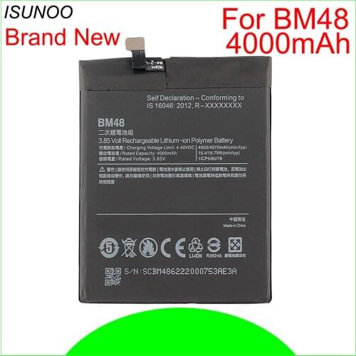 2pcs/lot 4000mAh BM48 Battery Replacement For Xiaomi Mi Note 2 Battery