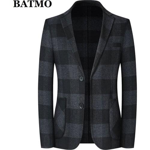 2020 new arrival autumn high quality 100% wool plaid casual blazer men,mens wool jackets,2006-26
