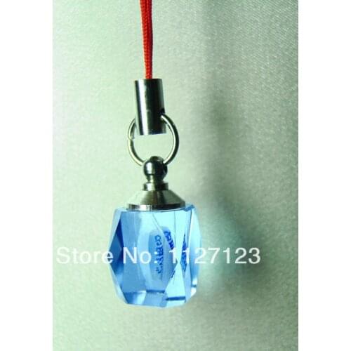 25pcs/lot blue rhomboid Rice vials pendants rice vial pendant perfume empty glass bottle glass spray perfume bottl