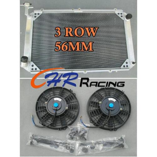 3 Core Radiator & 14" Fans For NISSAN Patrol GQ Y60 2.8 4.2 TD42 RD28T DIESEL&3.0 Petrol MT