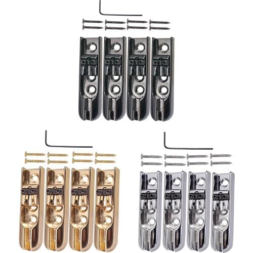 4PCS Bass Bridge w/ Screws for 4 String Electric Bass Guitar Accessories