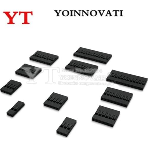 50PCS Dupont Plastic Shell Plug 2.54mm Single Row Dupont Connector 1P/2P/3P/4P/5P/6P/7P/8P/9P/10P Housing