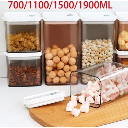 700/1100/1500/1900ML Food Storage Containers Candy Box Transparent Sealed Cans Noodles Cereals Multi-Capacity Kitchen Supplies